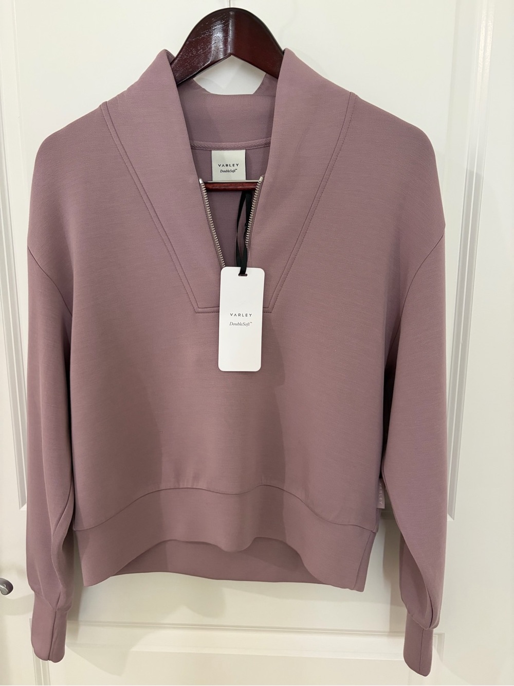 Varley Davidson Sweat Half Zip XS Quai Purple Lavender Doublesoft